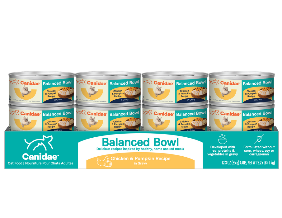 CANIDAE Balanced Bowl Canned Cat Food Chicken & Pumpkin 3oz