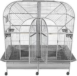 A&E Cage Company 64"x32" Double Macaw Cage with Removable Divider