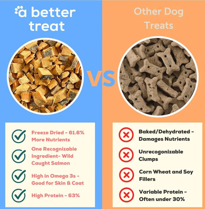 A Better Treat Single Ingredient Freeze Dried Raw Wild Caught Salmon Dog and Cat Treats - 860004608905