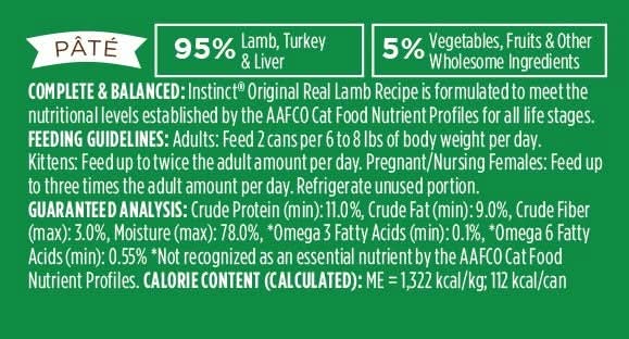 Instinct Grain-Free Lamb Formula Canned Cat Food - 769949507260