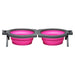 Loving Pets Pink Bella Roma Travel Double Diner Bowl - 842982079885